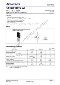 RJH60F6DPQ-A0#T0 Datasheet Cover