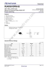 RJK0301DPB-02#J0 Datasheet Cover