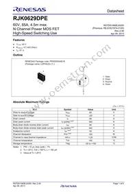 RJK0629DPE-00#J3 Datasheet Cover