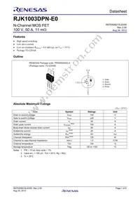 RJK1003DPN-E0#T2 Datasheet Cover