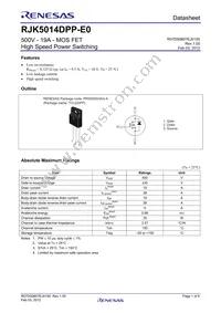 RJK5014DPP-E0#T2 Datasheet Cover