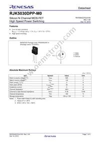RJK5030DPP-M0#T2 Datasheet Cover