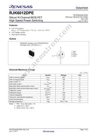 RJK6012DPE-00#J3 Datasheet Cover