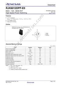 RJK6012DPP-E0#T2 Datasheet Cover
