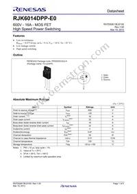 RJK6014DPP-E0#T2 Datasheet Cover