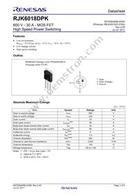 RJK6018DPK-00#T0 Datasheet Cover