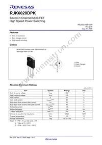 RJK6020DPK-00#T0 Datasheet Page 3
