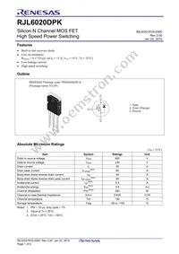 RJL6020DPK-00#T0 Datasheet Page 3