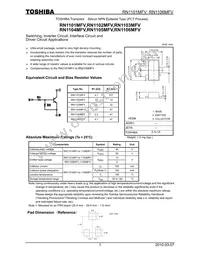 RN1101MFV Datasheet Cover