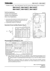 RN1106CT(TPL3) Datasheet Cover