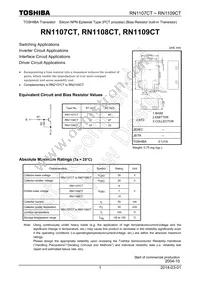 RN1109CT(TPL3) Datasheet Cover