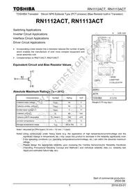 RN1112ACT(TPL3) Datasheet Cover