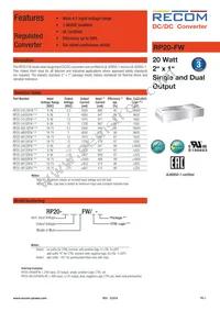 RP20-4815DFW/N-HC Datasheet Cover