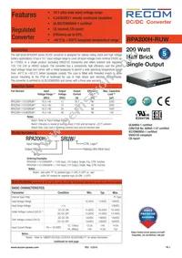 RPA200H-11048SRUW/N Datasheet Cover