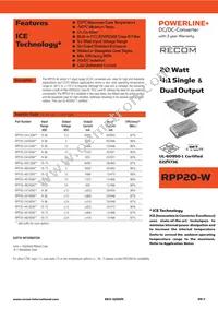RPP20-4805DW/N Datasheet Cover