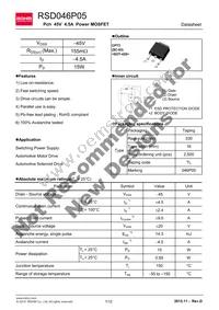 RSD046P05TL Datasheet Cover