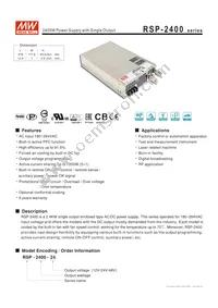 RSP-2400-24 Datasheet Cover
