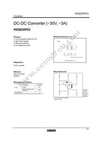 RSQ030P03TR Datasheet Cover