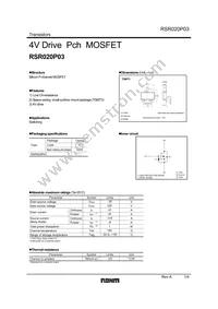 RSR020P03TL Datasheet Cover