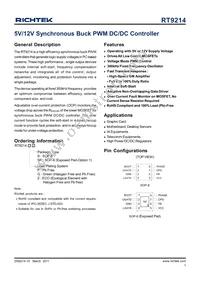 RT9214ZSP Datasheet Cover