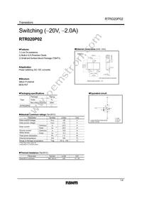 RTR020P02TL Datasheet Cover