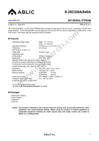 S-25C640A0I-T8T1U3 Datasheet Cover