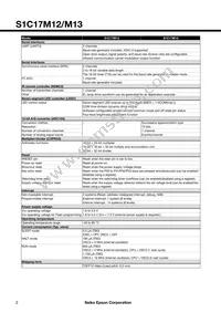 S1C17M13F101100-250 Datasheet Page 2