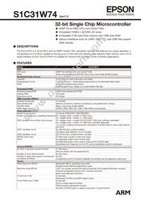 S1C31W74B201000-348 Datasheet Cover