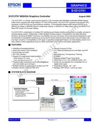 S1D13781F00A100-90 Datasheet Cover
