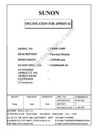 SA000-11009 Datasheet Cover