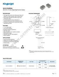 SA10-21SURKWA Datasheet Cover