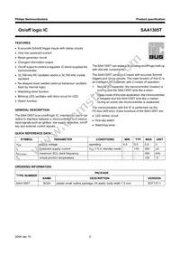 SAA1305T/N1 Datasheet Page 2