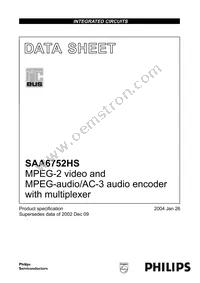 SAA6752HS/V103 Datasheet Cover