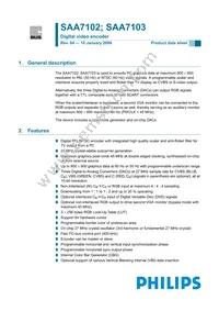 SAA7103E/V4 Datasheet Cover