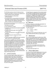 SAA7111AHZ/V4 Datasheet Page 11