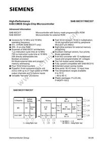 SAB80C537-N Datasheet Page 2