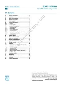 SAF7167AHW/V1 Datasheet Page 21