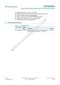 SC16C850VIBS Datasheet Page 2