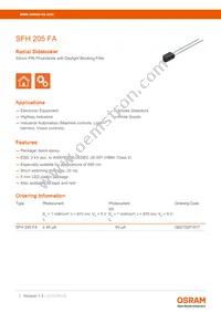 SFH 205 FA Datasheet Cover