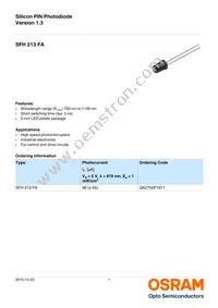 SFH 213 FA Datasheet Cover