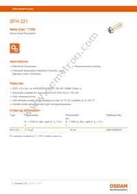 SFH 221 Datasheet Cover