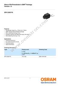 SFH 2500 FA-Z Datasheet Cover