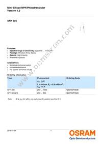 SFH 305 Datasheet Cover