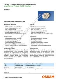 SFH 4751 Datasheet Cover