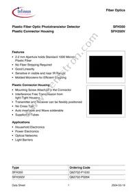 SFH350 Datasheet Cover