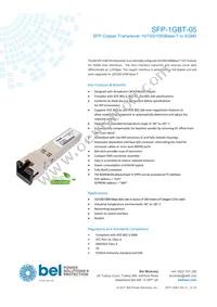 SFP-1GBT-05 Datasheet Cover