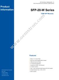 SFP-20-W Datasheet Cover