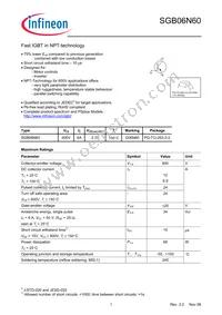 SGB06N60ATMA1 Datasheet Cover