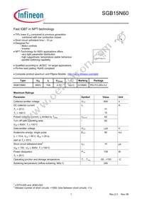 SGB15N60ATMA1 Datasheet Cover