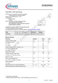 SGB20N60ATMA1 Datasheet Cover